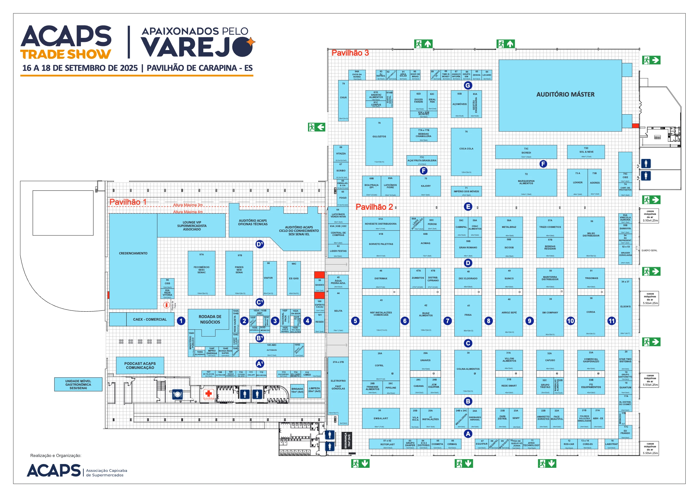 Mapa da feira ACAPS Trade Show